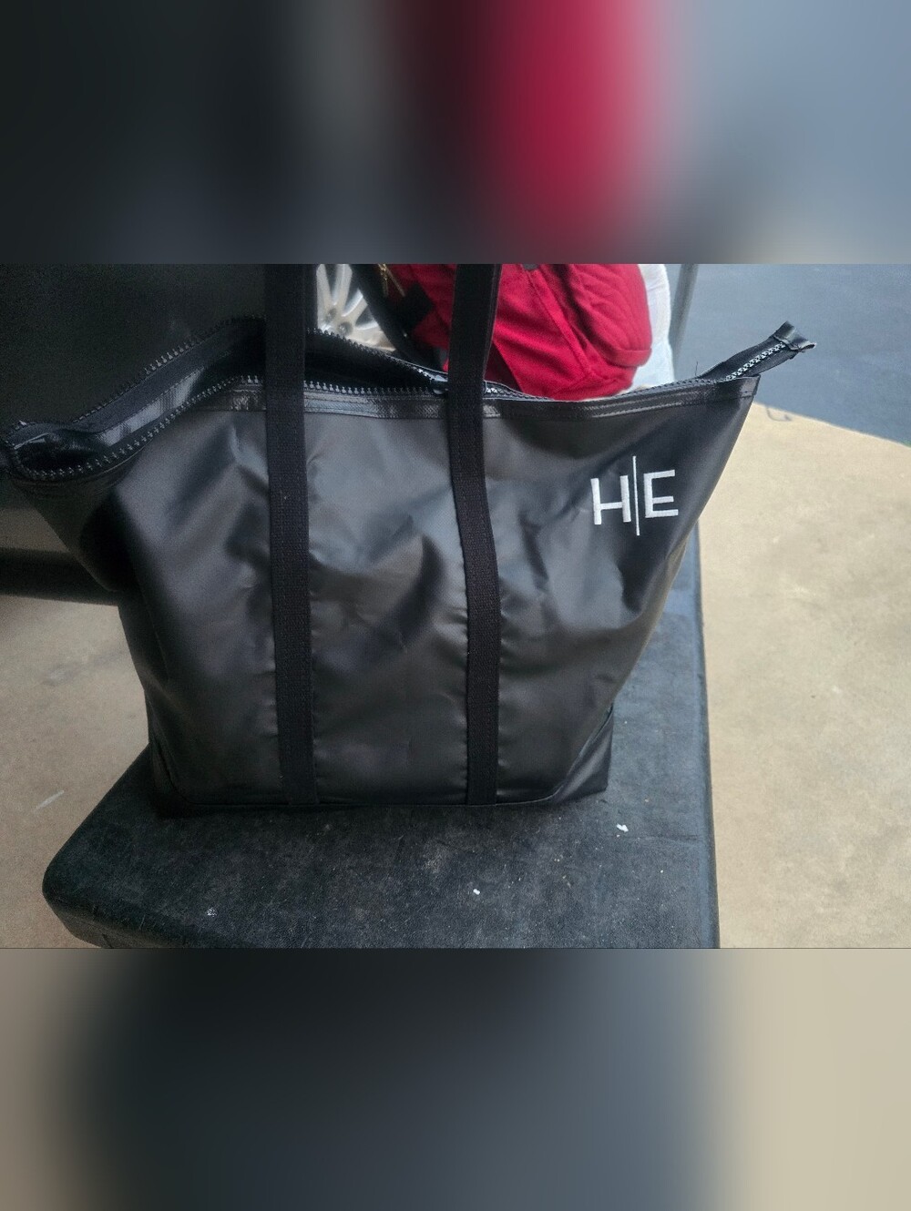 Black Men's Zip Tote Bag